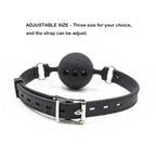 RYOZOCH Silicone Breathable Ball Gag for Adult Bondage Restraints Sex Play (Black, 1.5in Ball)