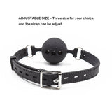 RYOZOCH Silicone Breathable Ball Gag for Adult Bondage Restraints Sex Play (Black, 1.5in Ball)