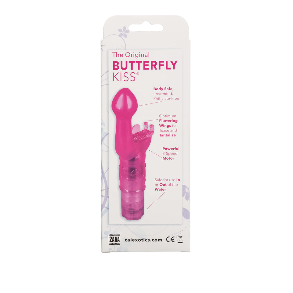 Calexotics Original Butterfly Kiss Vibrator - Multi-Speed Waterproof Vibe - Adult Sex Toys For Couples - Clitoral G Spot Massager - Pink
