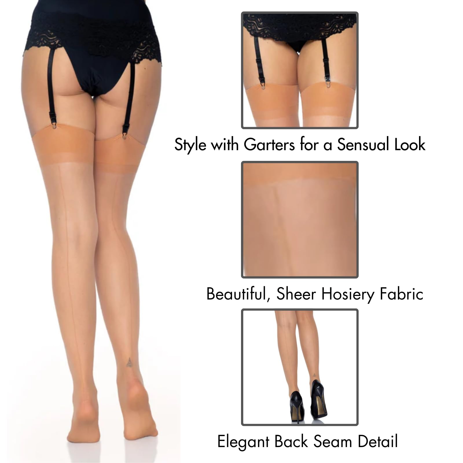Sheer Back Seam Stocking O/S N