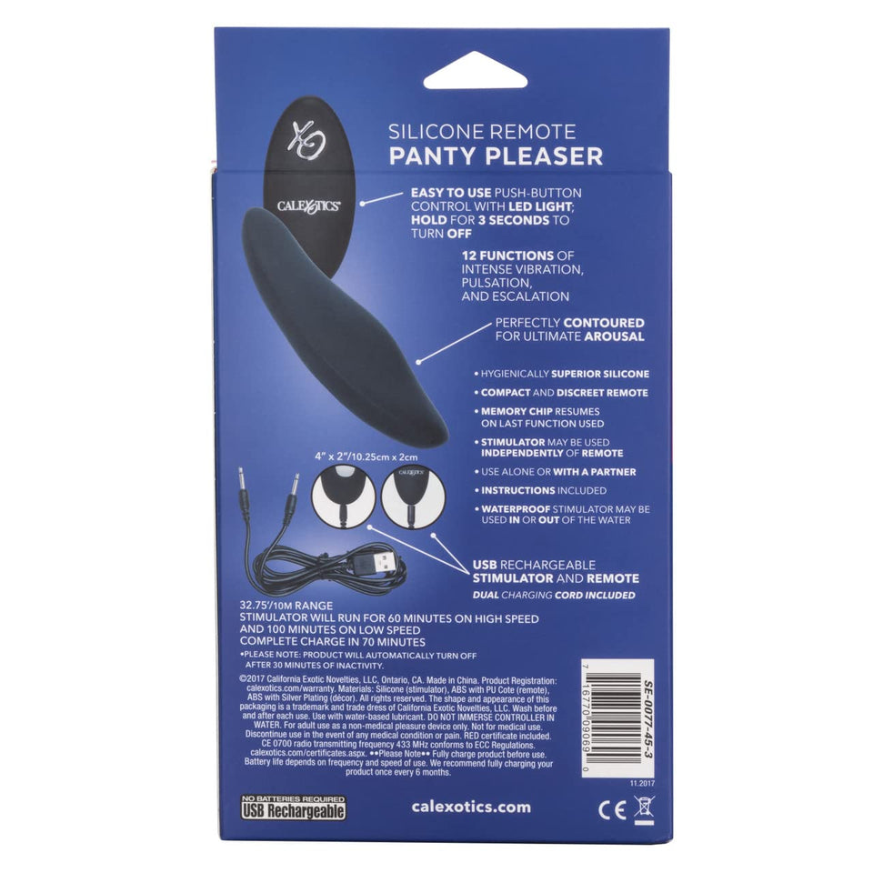 Calexotics Silicone Remote Panty Pleaser Vibrator - Waterproof Adult Sex Toys For Couples - 12 Vibe Function Massager - Black