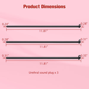Silicone Penis Plug, 3 PCS Urethral Plug Set, Urethral Dilator, Bladder Stimulation Masturbation Rod, Male Urethral Stretcher, U