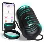 Male Sex Toys for Men Vibrator, 9 Vibrating Stretchy Male Masturbator with 2 Cock Penis Ring, APP & Remote Control, Penis Traine