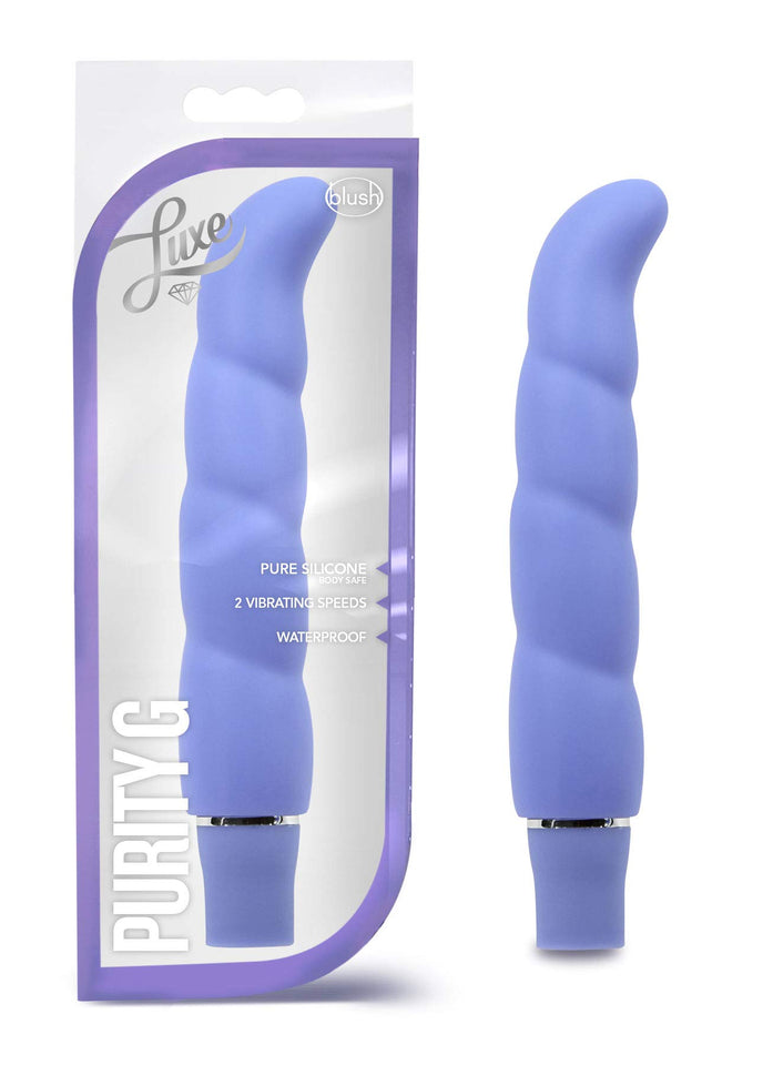 Blush Luxe Purity G - Platinum Cured Puria Silicone G Spot And External Vibrator - Ultrasilk Smooth - 10 Vibration Modes - Ipx7 