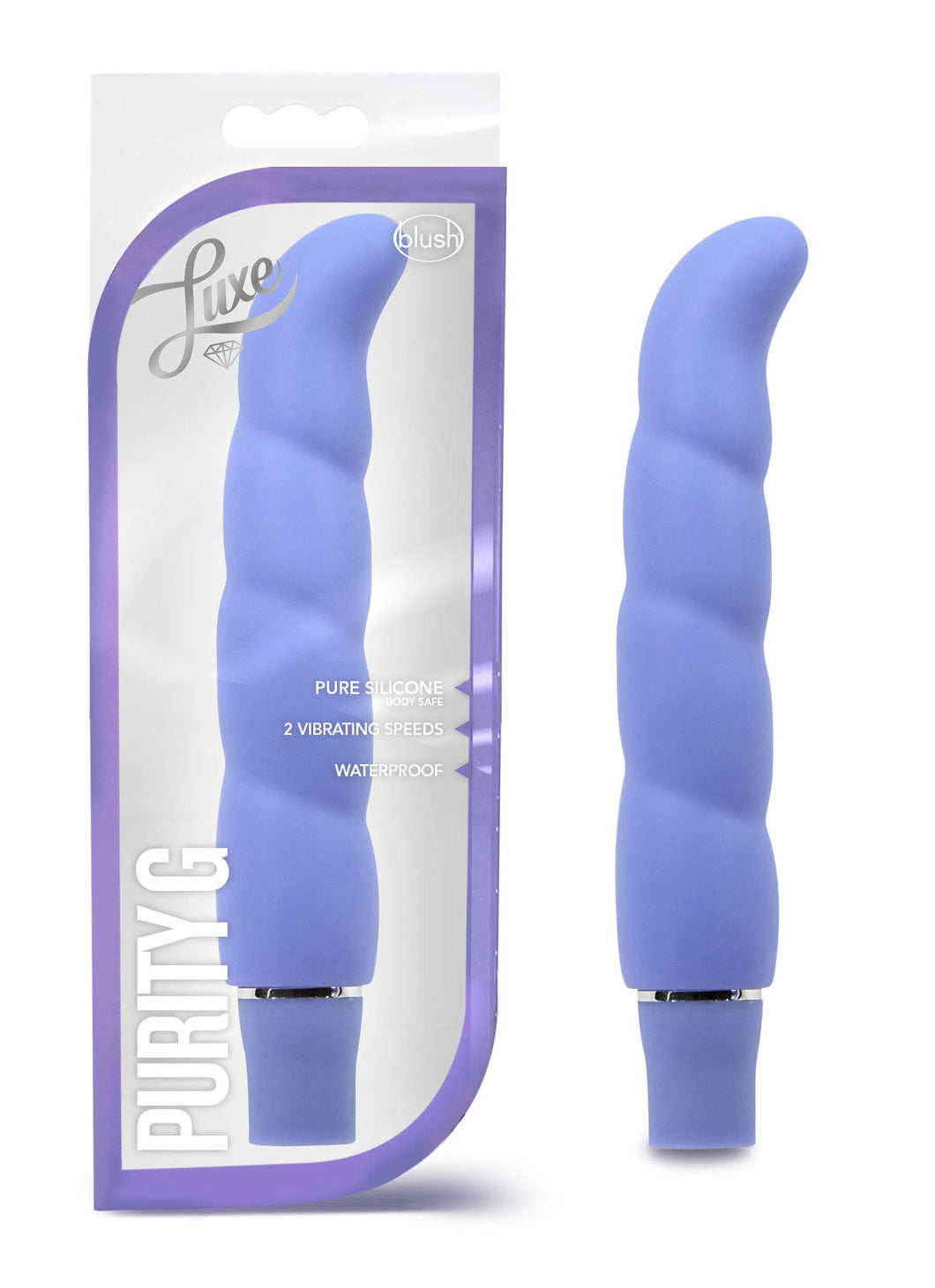 Blush Luxe Purity G - Platinum Cured Puria Silicone G Spot And External Vibrator - Ultrasilk Smooth - 10 Vibration Modes - Ipx7 