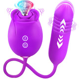 Vibrator Rose Sex Toy for Women - Upgraded Adult Toys Sex Toys for Women with 18 Sucking Vibrator Thrusting Dildo G Spot Vibrato