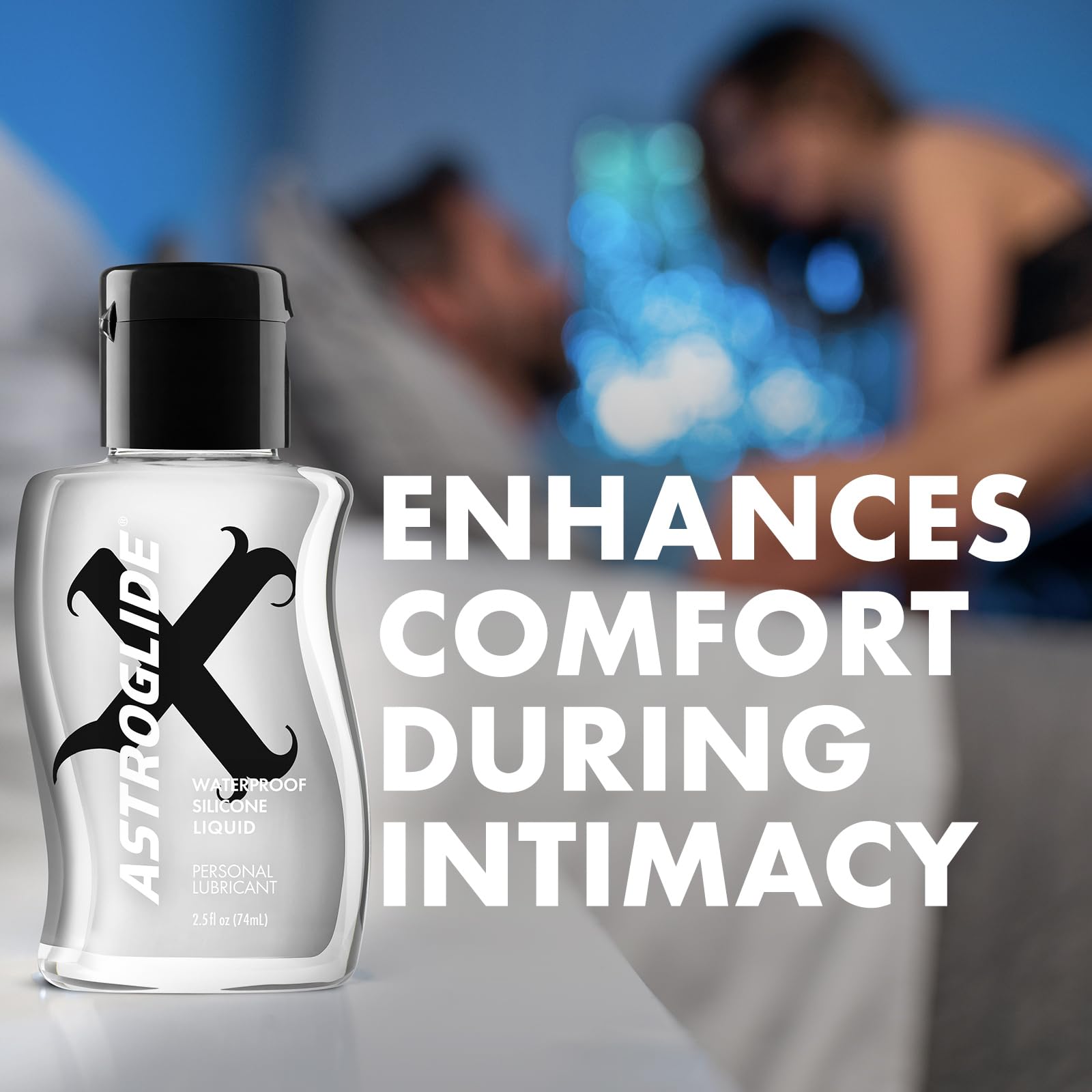 Astroglide X Silicone Personal Lubricant, 2.5oz - Long-Lasting, Silky, Hypoallergenic, Waterproof, Travel-Size, Dr. Recommended