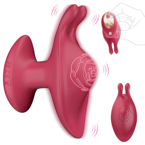 Clitoral Vibrator Rose Sex Toys - Mini Rabbit Vibrator with 10 Vibrating Modes, Adult Toys Nipple Clit Massager Clitoris Vagina