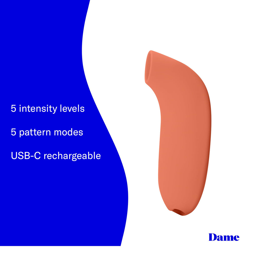 Dame Products Aer Suction Massager For Women - 5 Intensity Levels, 5 Pattern Modes - Soft Seal Of Suction With Pulses Of Air Rel