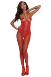 Dg Open-Cup Bodystocking Lipstick Red Os