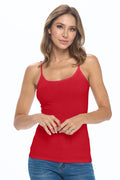 Natural Uniforms Womens Basic Camisole with Adjustable Spaghetti Strap Tank Top (Red, X-Large)