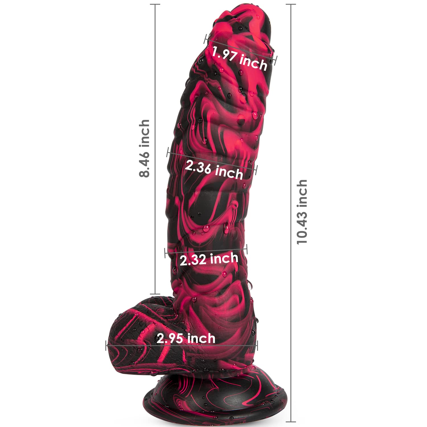 Thick Realistic Dildo Adult Sex Toys, 10.43 Inch Soft Safety Silicone G-spot Anal Stimulator with Strong Suction Cup, Fantasy Di