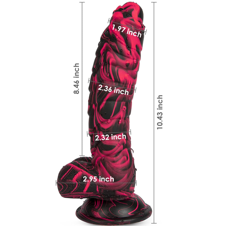 Thick Realistic Dildo Adult Sex Toys, 10.43 Inch Soft Safety Silicone G-spot Anal Stimulator with Strong Suction Cup, Fantasy Di