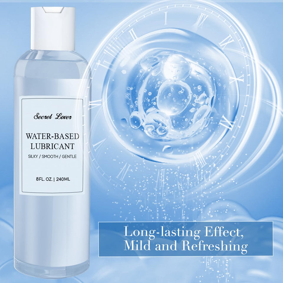 Secret Lover Water-Based Personal Lubricant, Silky Smooth Long-Lasting Lube for Women, Men, and Couples, Natural Ingredients Non