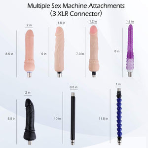Auxfun Sex Machine Love Machine,3 Xlr Connector Thrusting Dildo Automatic Machine With 7 Attachments For Men And Women