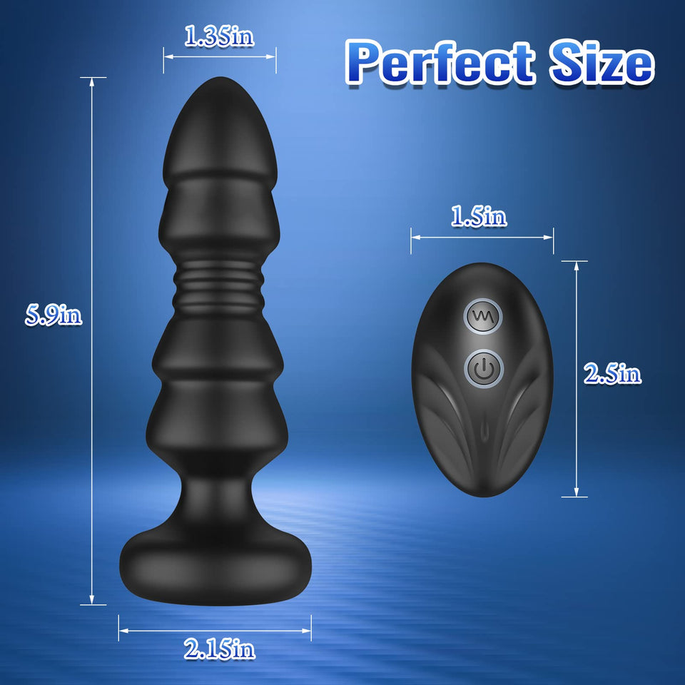 Thrusting Sex Toys Anal Plugs - Anal Toys Sex Toy Remote Control Vibrating Butt Plug G Spot Vibrator, Anal Beads with 5 Vibratin