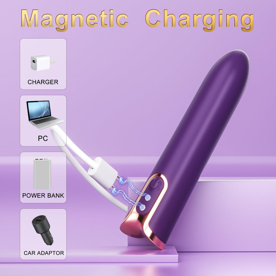 Adult Sex Toys Bullet Vibrator - Clitoral G spot Sex Stimulation with 10 Vibrating Modes, Rechargeable Mini Finger Vibrator Fema