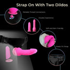 ASNOKNAE Strap on Dildo, Adult Sex Toys for Men and Women, Wearable Strapon Harness with 2 Pink Removeable Realistic Silicone An