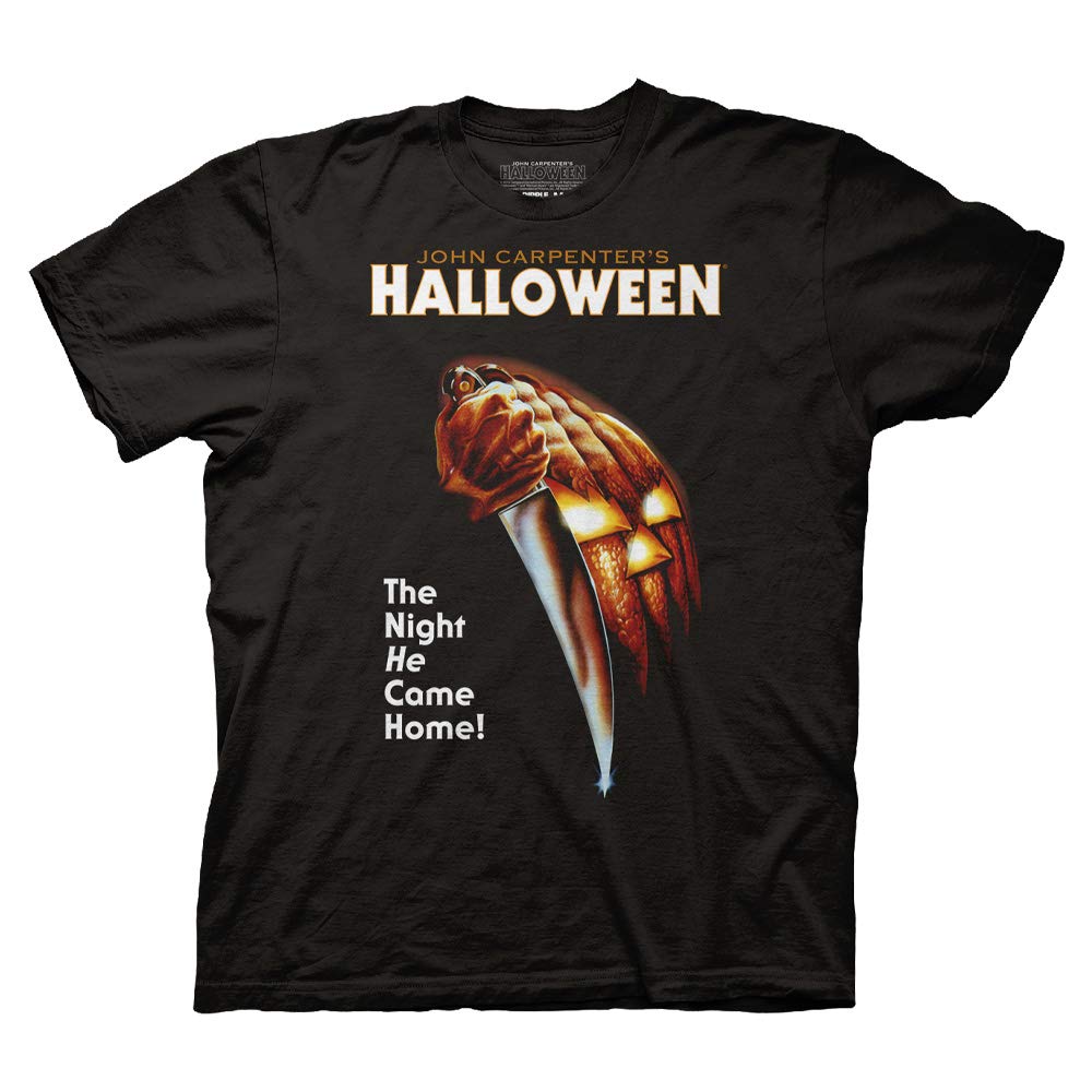 Ripple Junction Halloween Mens Short Sleeve T-Shirt John Carpenter Original Movie Logo Horror Slasher Scary Film 2XL Black