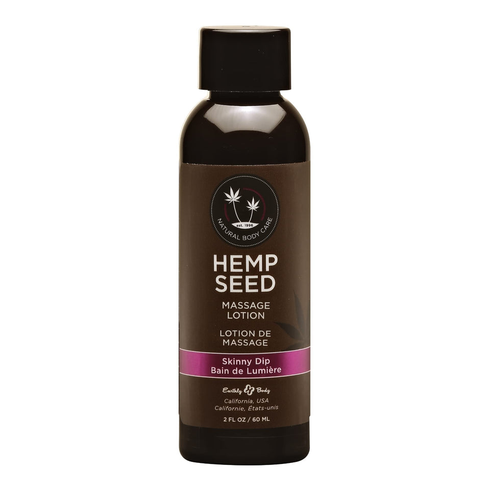 Earthly Body Hemp Seed Massage Lotion, 2.0 oz - Skinny Dip, Clear