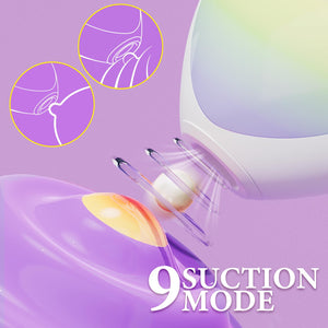 DIAMOND LOVER Sex Toy for Women - Heart Sucking Vibrator Clitoral Nipple Stimulator with 9 Modes, G spot Vibrator with Double Wa