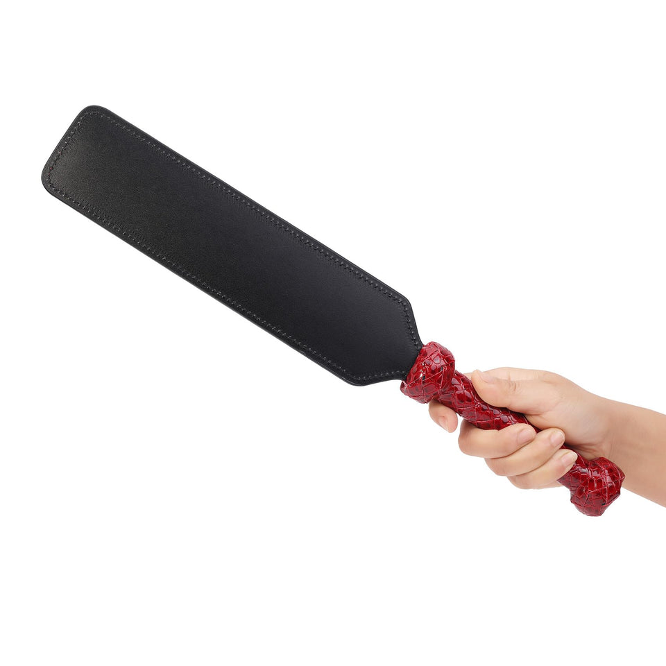alisikee Faux Snake Leather Spanking Paddle for Adult Sex Toys, 16.3in Faux Leather Bondage Sexual Paddles BDSM Set, Red