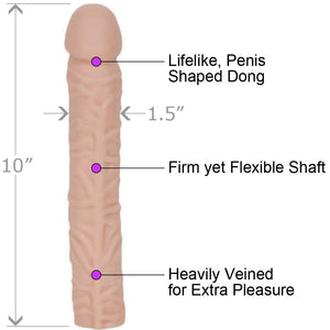 Classic Dong: 10In.X 1.75In. (Flesh)