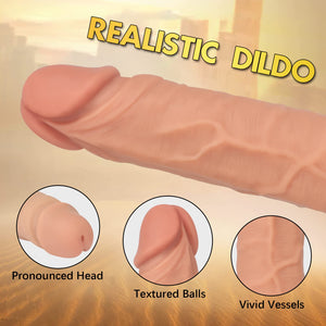 Atfly Harness Strap-on Dildo, 7 '' Realistic G-spot Dildo Stimulator Wearable Penis with Strong Suction Cup, Masturbation Adult
