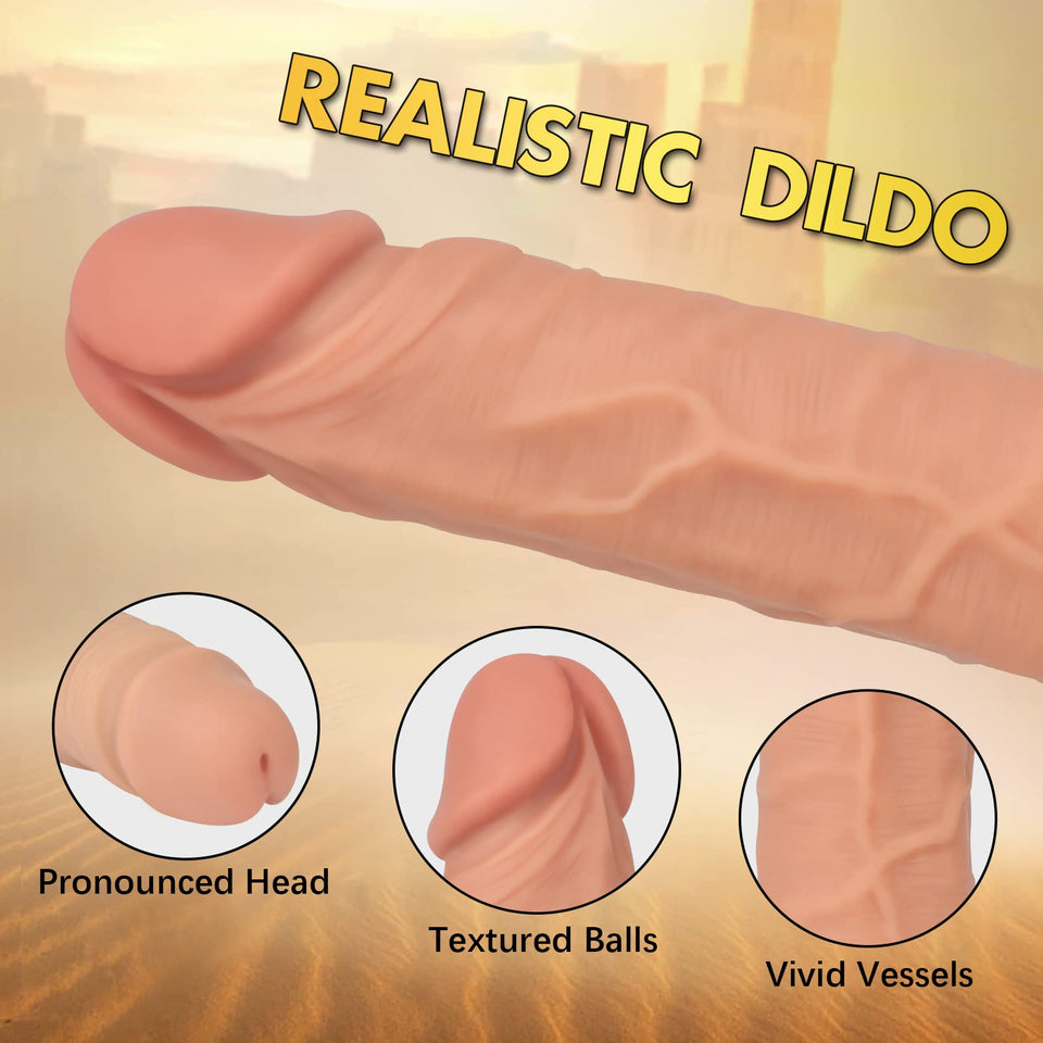 Atfly Harness Strap-on Dildo, 7 '' Realistic G-spot Dildo Stimulator Wearable Penis with Strong Suction Cup, Masturbation Adult