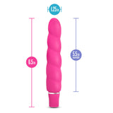 Blush Luxe Anastasia - 6 1/2 Inch 10 Vibrating Functions Spiral Platinum Silicone Aa Battery Powered Vibrator - Ribbed Stimulato