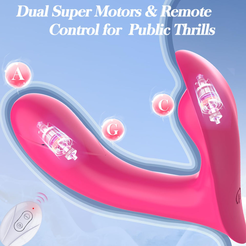 MOOLIGIRL Wearable Vibrator Sex Toys for Women - G Spot Vibrator for Clitoral Vaginal Dual Stimualtion with Dildo, Panty Vibrate