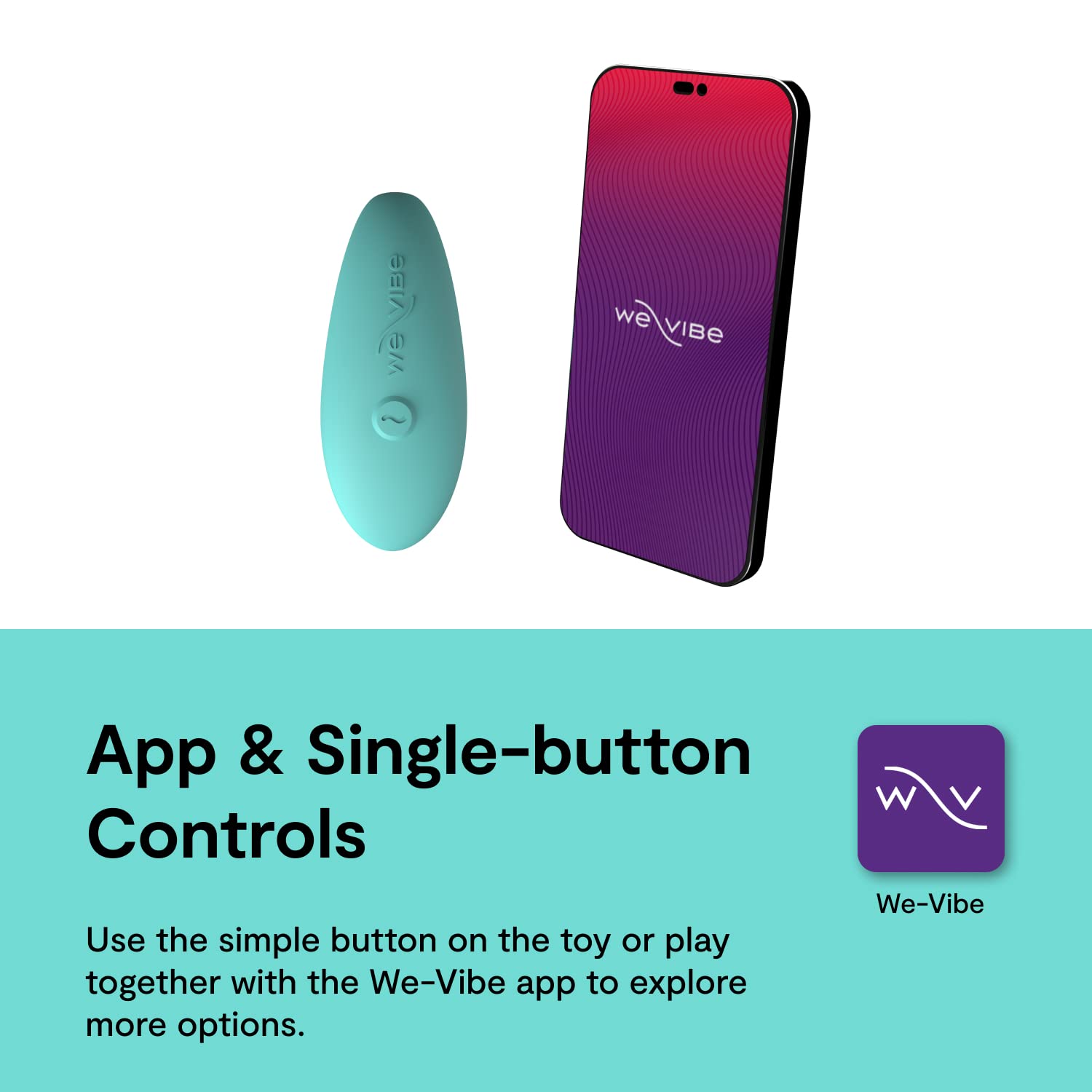We-Vibe Sync Lite Couples Vibrator | Wearable App Control Vibrating Adult Sex Toy | G Spot & Clitoral Stimulator | Dual Stimulat