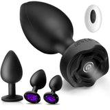 Anal Plug Sex Toys Vibrators - 4Pcs Butt Plug Remote Control with 10 Vibrating Modes, Adult Games for Woman Men Couples Prostate