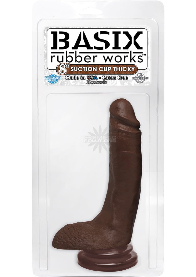 Pipedream Basix 8-Inch Suction Cup Thicky Dong, Brown