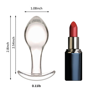 2.8 '' Small Glass Anal Butt Plugs,Crystal Anal Trainer Toys for Gay Women Couple,Adult Sex Toys and Games for Female & Male,Fea