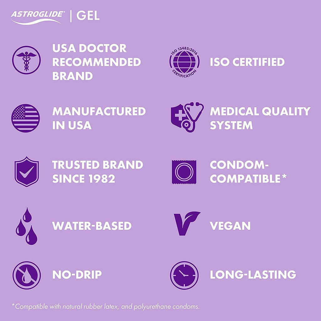 Astroglide Gel, Water Based Personal Lubricant, 4 Ounce (Pack of 2)