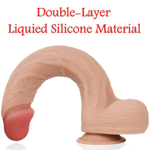 14.5 Inch Super Long Double Layer Realistic Dildo Liquid Silicone Material No Any Smell Huge Dong Large Penis (Skin)
