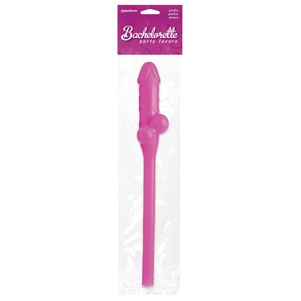 Bachelorette Party Favors - Jumbo Pecker Straw - Pink