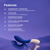 Lelo Mona Wave Personal Massager Vibrator For Women, G Spot Vibrator With Wavemotion Technology Silent Vibrator Sex Toy With 12 Vibration Patterns, Blue