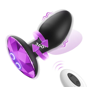Anal Plug Adult Sex Toy with 10 Rotating & Vibration Settings, Couple Sex Toys Anal Vibrator, Vibrating Butt Plug Sex Toys for M