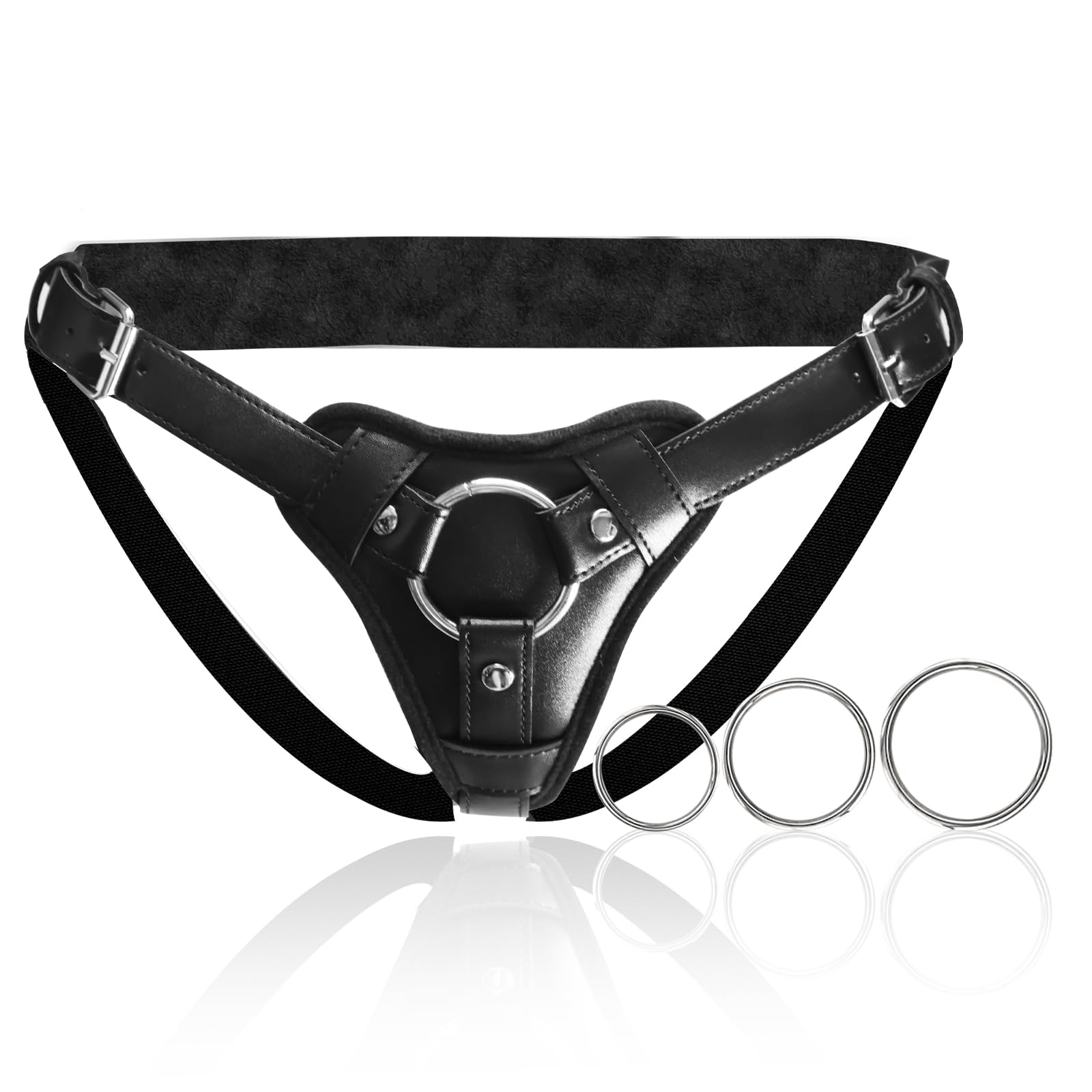 Strap On Harness Adult Sex Toys for Women and Men, Adjustable Plus Size Strapon Dildos Harness, Leather and Comfortable Plush Li
