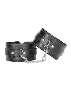 Ouch! B&W Bonded Leather Ankle Cuffs Blk