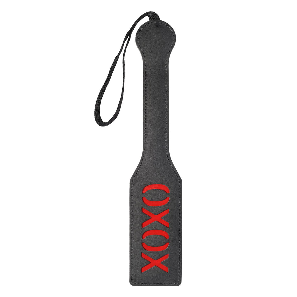 VENESUN XOXO Spanking Paddle, 12.6inch Faux Leather Paddles for Adults BDSM Play, Black