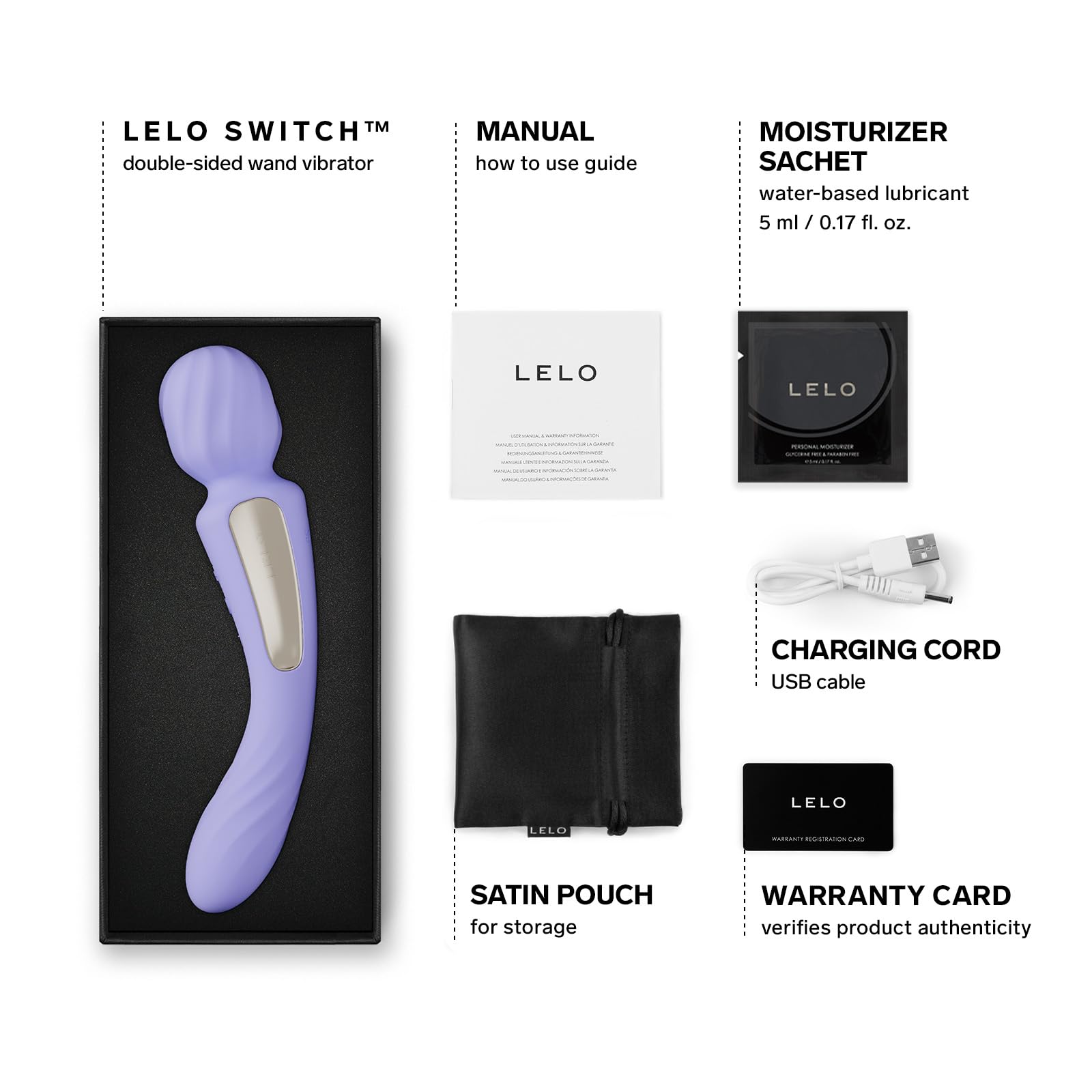 LELO SWITCH Double-Sided Wand Lilac