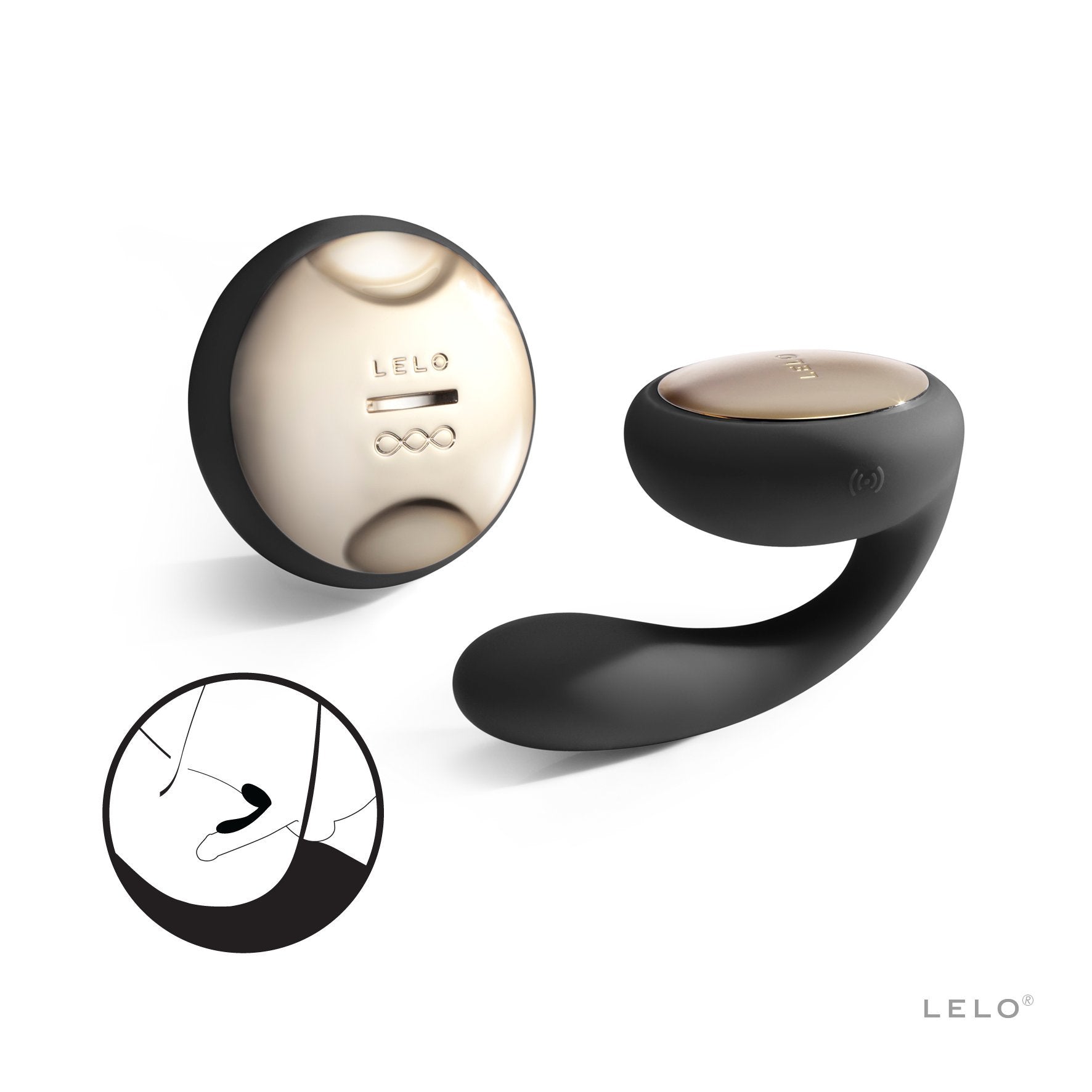 Lelo Ida The World'S First Rotating And Vibrating Remote-Controlled Couples' Vibrator, Black