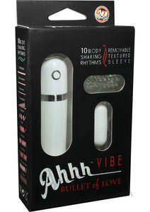 Ahhh Vibe Bullet of Love Remote Control Bullet  White