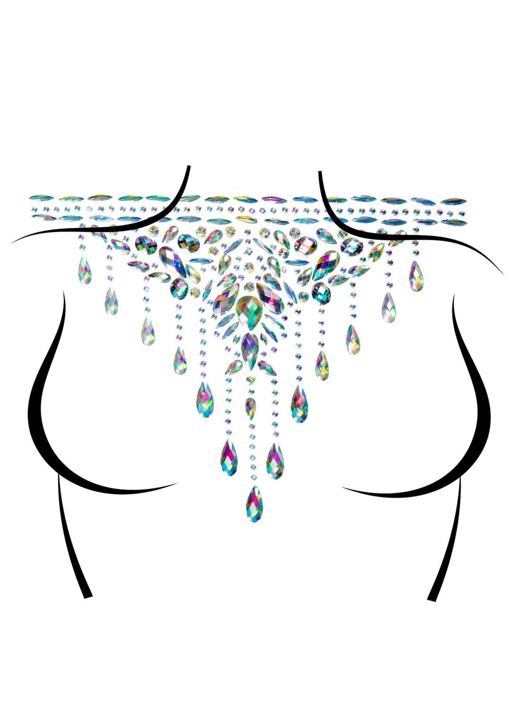 Choker Adhesive Body Jewels St - O/S / Clear