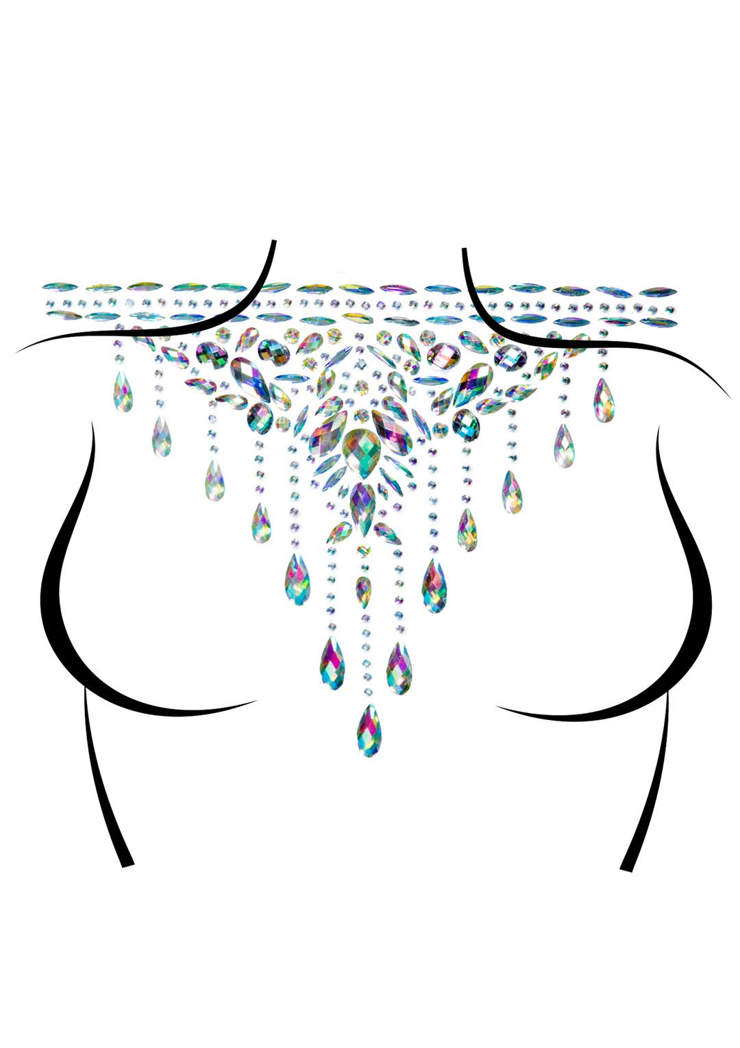 Choker Adhesive Body Jewels St - O/S / Clear