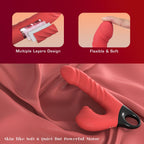 Thrusting Vibrating Dildo, 3 in 1 Female G Spot Vibrator with Clitoral Stimulator, Women Adult Sex Toys 3 Thrust 5 Pulsating 10