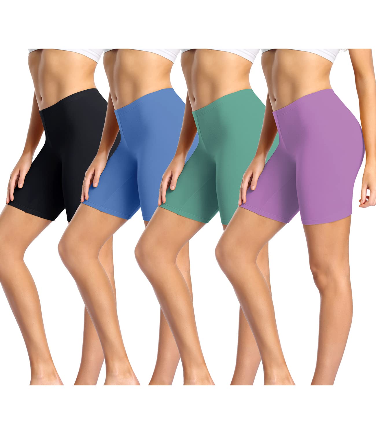 wirarpa Womens Cotton Boy Shorts Underwear Long Leggings Under Shorts Anti Chafe Bloomers Multicolor58 4 Pack Size S